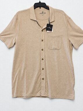 The Normal Brand Shirt Active Puremeso Button Down Iced Latte Men's Large New